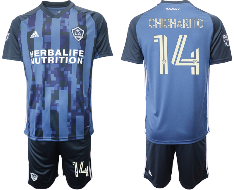 Men 2020-2021 club Los Angeles Galaxy away #14 blue Soccer Jerseys->los angeles galaxy jersey->Soccer Club Jersey